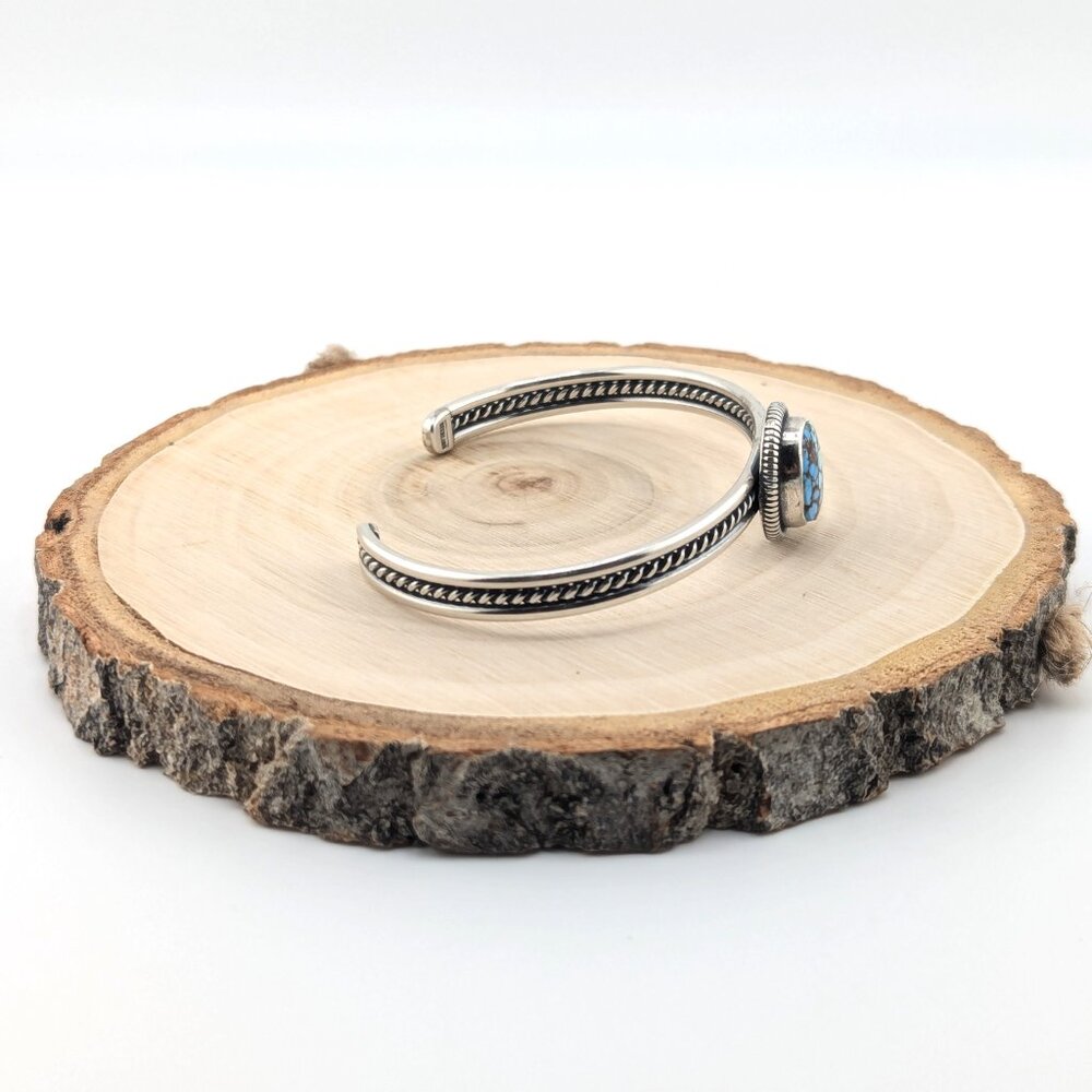 Navajo Sterling Silver Bracelet Turquoise Genuine Native American Jewelry 6.5 ** - Picture 4 of 12